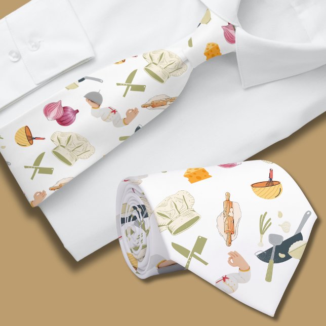 Cravate Tie à motif Thème Chef (Créateur téléchargé)