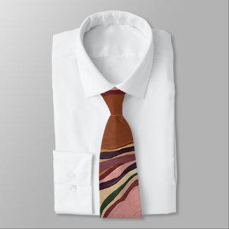 Cravate Tie à motif topographique Abstract Cinnamon Plum