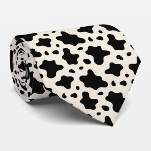 Cravate Tie à motif vache en faux soie Cowboy occidental