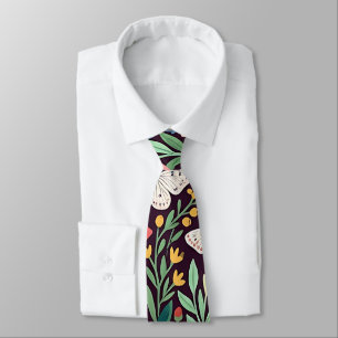 Cravate Tie à motifs abstraits de fleurs de lys dans un st