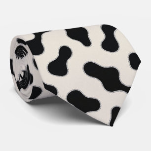 Cravate Tie à paillettes en faux soie à motif de vache   C
