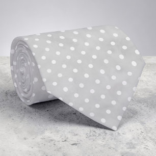 Cravate Tie à pois blancs mini sur fond gris clair