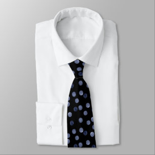 Cravate Tie à pois bleu aquarelle