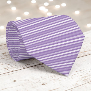 Cravate Tie à rayures couleur violet lavande