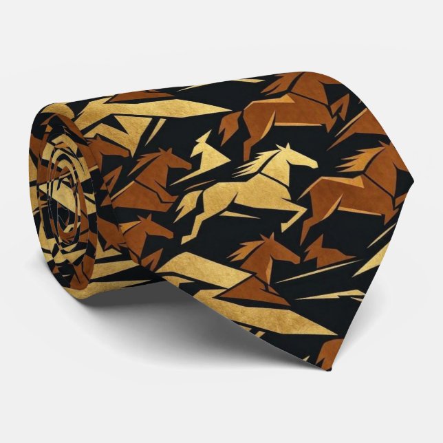 Cravate Tie Abstrait pour le Derby de Courses de Chevaux (Roulé)