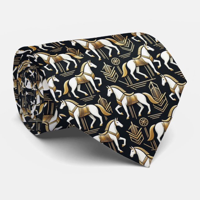 Cravate Tie Abstrait pour le Derby de Courses de Chevaux (Roulé)