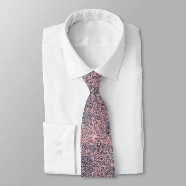 Cravate Tie and Dye Webby Gris Rose Abstrait (Attaché)