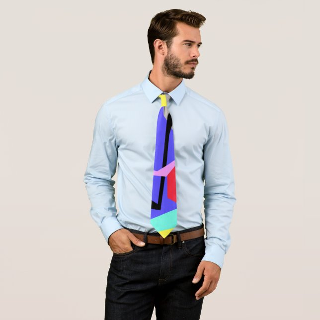 Cravate Tie Art Abstrait Couleurs Pastel Vibes Positives (En situation)