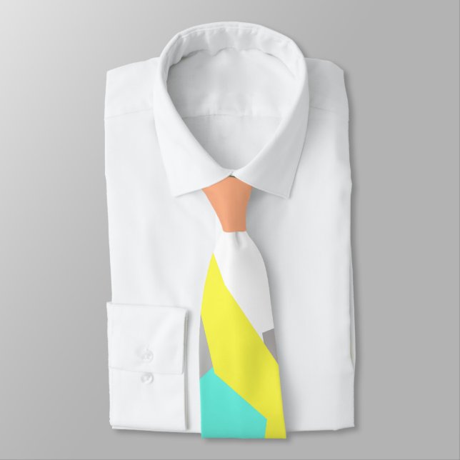 Cravate Tie Art Abstrait Couleurs Pastel Vibes Positives (Attaché)
