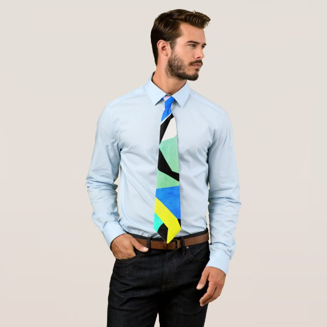 Cravate Tie Art Abstrait Couleurs Pastel Vibes Positives (En situation)