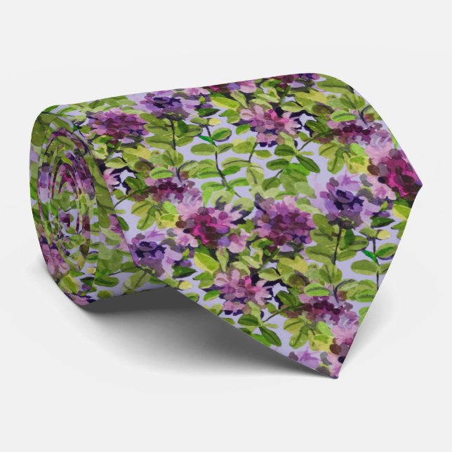 Cravate Tie Artistiques Thym Aquarelle (Roulé)