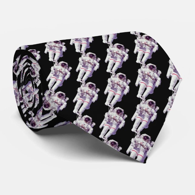 Cravate Tie Astronaute Galactique – Élégance Spatiale Auda (Roulé)