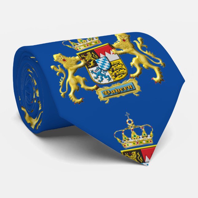 Cravate Tie avec les Armoiries de Bavière (Roulé)