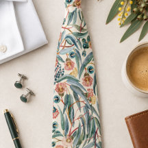 Tie botanique vintage eucalyptus