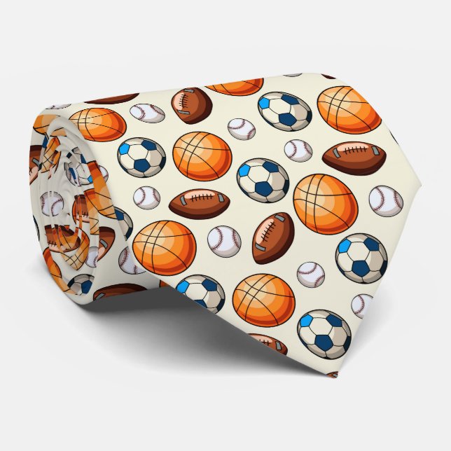Cravate Tie Boules de Sport pour Hommes (Roulé)