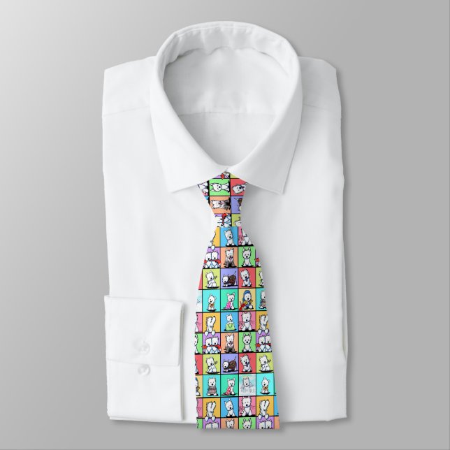 Cravate Tie commemoratif KiniArt Westies pour le cou (Attaché)