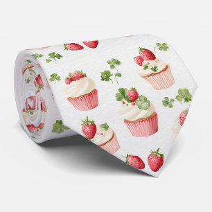 Cravate Tie Cottagecore Gâteau aux Fraises