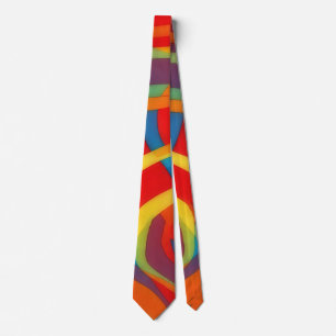 Cravate Tie d'art abstrait coloré et lumineux