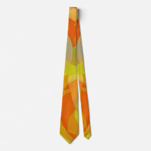 Cravate Tie d'art abstrait orange et coloré
