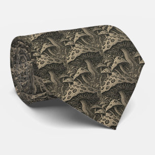 Cravate Tie d'art botanique vintage champignon