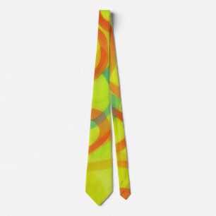 Cravate Tie d'art vert citron et coloré