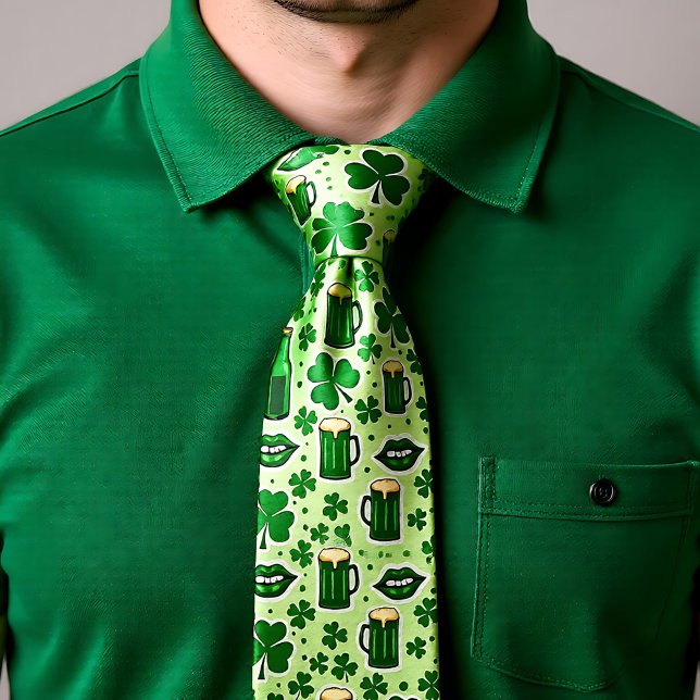 Cravate Tie de bière pour la fête de la Saint-Patrick (St. Patrick’s Day Party Pint Necktie)