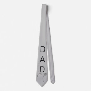 Cravate Tie de cou cadeau papa art linéaire oiseau
