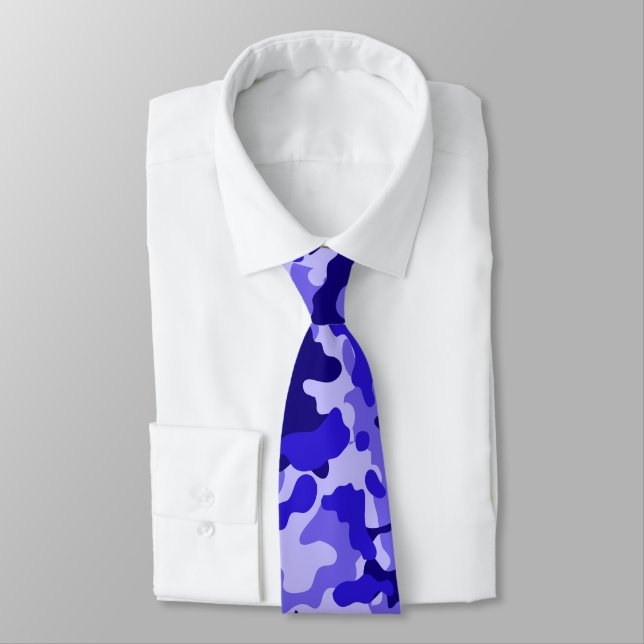 Cravate Tie de cou camouflage bleu océan (Attaché)