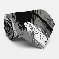 Tie de cou camouflage gris blanc Charbon noir