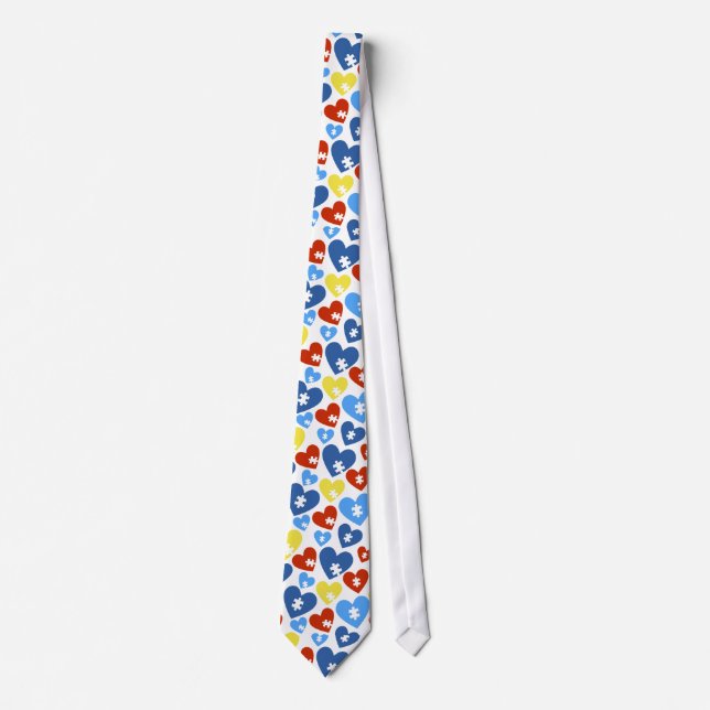 Cravate Tie de cou coeur autisme (Devant)
