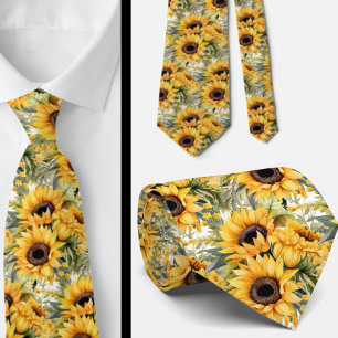 Cravate Tie de cou de bureau décontracté   Tournesols de V