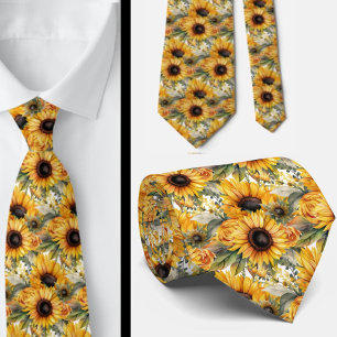 Cravate Tie de cou de bureau décontracté Tournesols de V