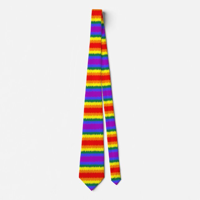 Cravate Tie de cou drapeau LGBT+ (Devant)