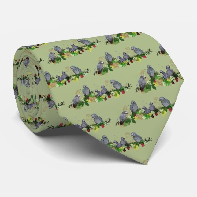 Cravate Tie de fête pour perroquet gris africain (vert cla (Roulé)