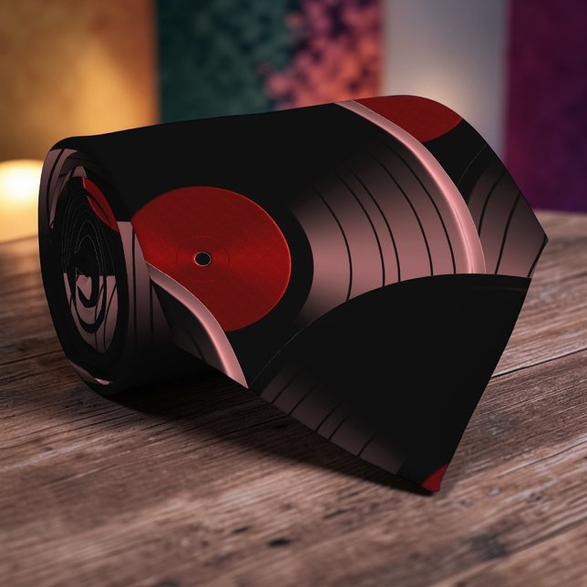 Cravate Tie de la culture pop en vinyle rétro (Créateur téléchargé)