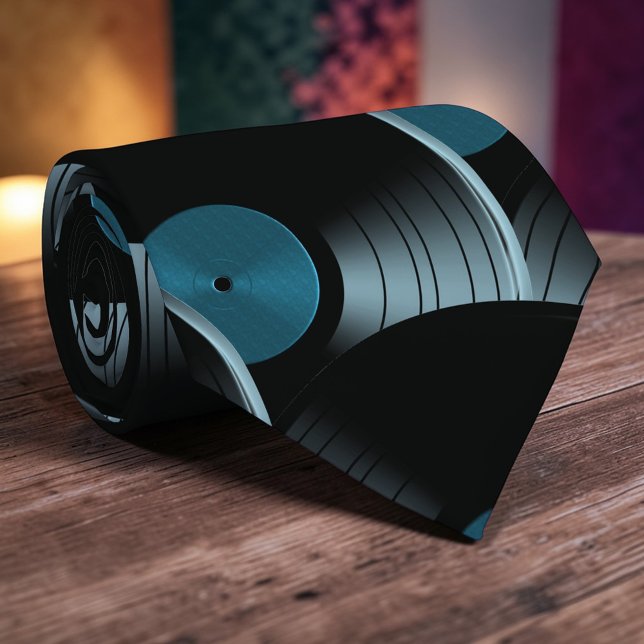 Cravate Tie de la culture pop vinyle rétro (Créateur téléchargé)