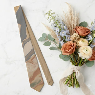 Cravate Tie de mariage abstrait en marbre fluide moderne