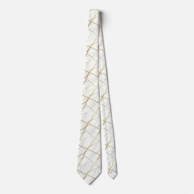 Cravate Tie de mariage et d'événement de luxe | Marbre bla (Devant)