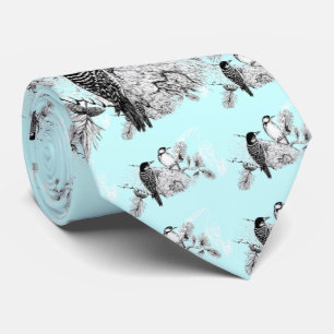 Cravate Tie de mariage oiseaux de l'amour vintage