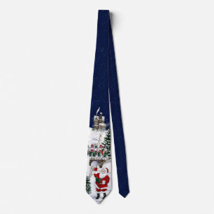Cravate Tie de Noël Retro Santa Sleigh The Office
