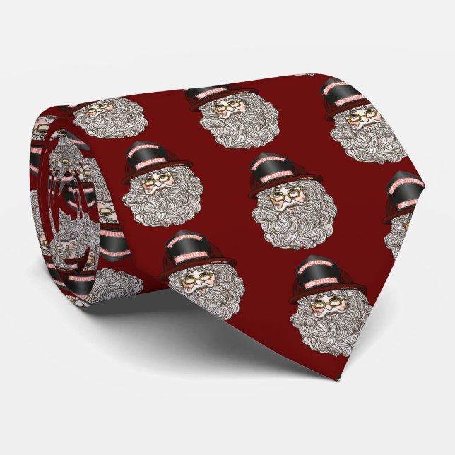 Cravate Tie de Pompier de Noël (Roulé)