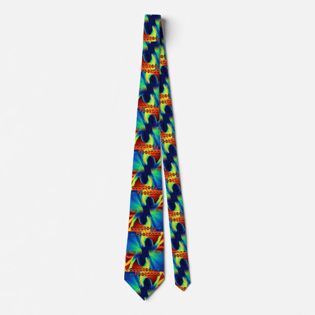 Cravate Tie de style rétro vintage psychédélique Peekaboo (Devant)