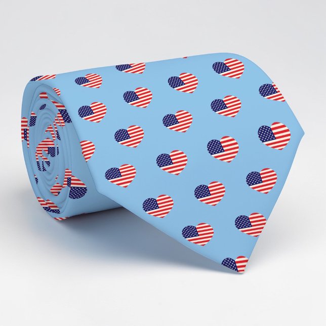 Cravate Tie de vacances - Drapeau américain du 4 juillet (Créateur téléchargé)