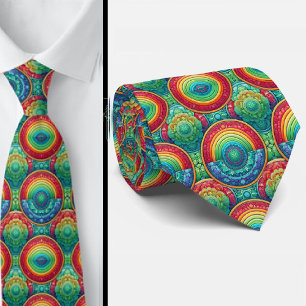 Cravate Tie Déclaration Colorée Tie de Couleur Arc-en-Ci