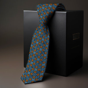 Cravate Tie diagonal orange vintage William Morris