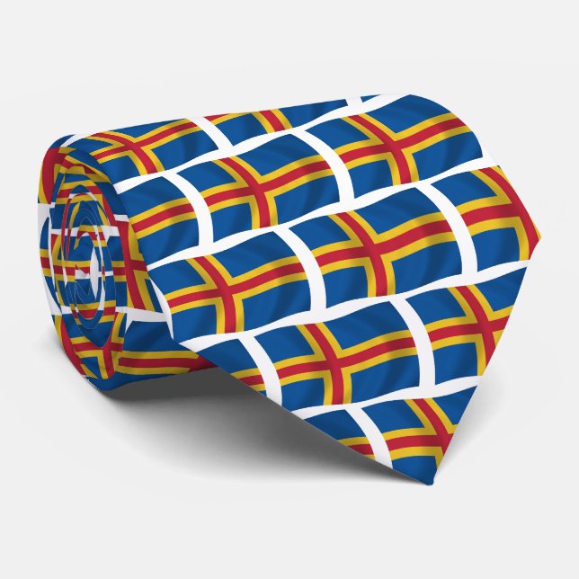 Cravate Tie drapeau d'Aland (Roulé)