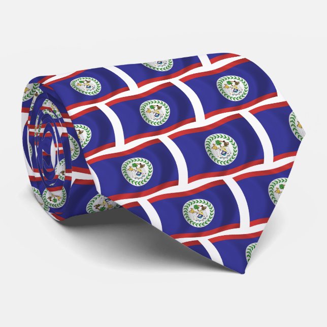 Cravate Tie Drapeau du Belize (Roulé)