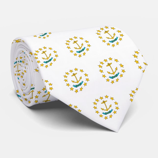 Cravate Tie du drapeau de Rhode Island (Roulé)