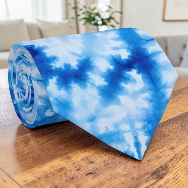 Cravate Tie-Dye Bleue Hippie des Années 60 (Créateur téléchargé)