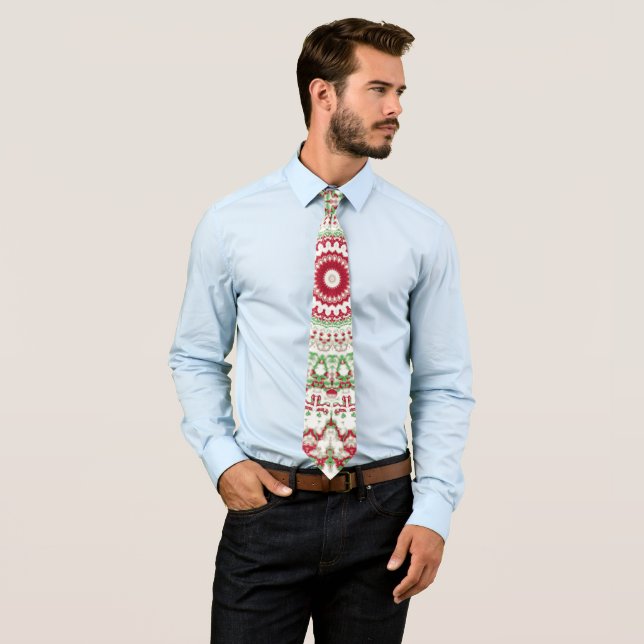 Cravate Tie Dye Christmas Mandala (En situation)